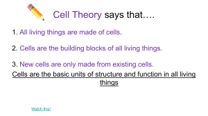 Cell Theory says that….