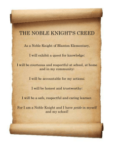 THE NOBLE KNIGHT'S CREED
