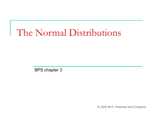 The Normal Distributions BPS chapter 3 © 2006 W.H. Freeman and Company