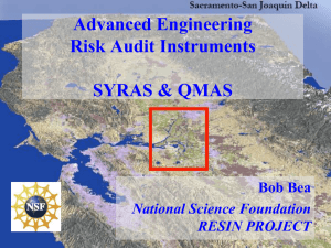 Advanced Engineering Risk Audit Instruments SYRAS &amp; QMAS Bob Bea