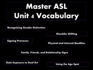 Master ASL Unit 4 Vocabulary