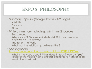 EXPO 8- PHILOSOPHY • Summary Topics – (Google Docs) – 1-2 Pages