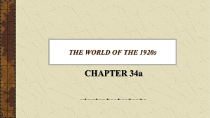 CHAPTER 34a THE WORLD OF THE 1920s