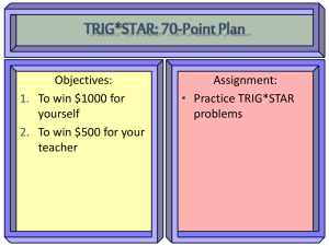 Objectives: Assignment: To win $1000 for Practice TRIG*STAR