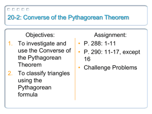 20-2: Converse of the Pythagorean Theorem