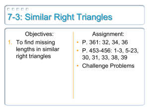 7-3: Similar Right Triangles