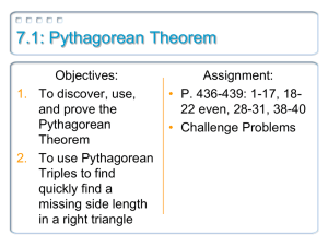 7.1: Pythagorean Theorem