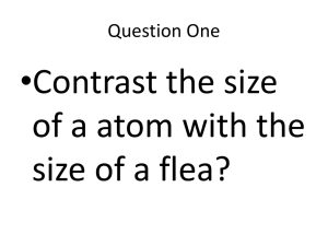 •Contrast the size of a atom with the size of a flea?
