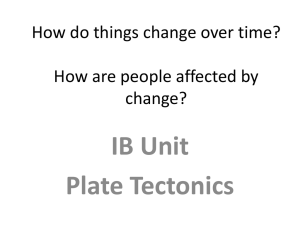 IB Unit Plate Tectonics How do things change over time?