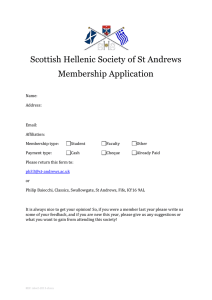 Scottish Hellenic Society of St Andrews Membership Application