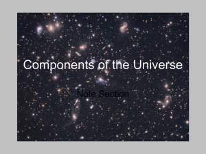 Components of the Universe Note Section