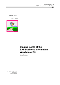 Staging BAPIs of the SAP Business Information Warehouse 2.0
