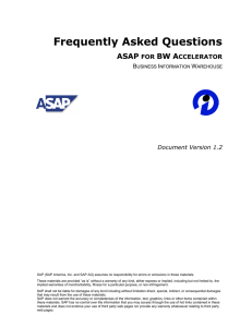 Frequently Asked Questions ASAP BW A