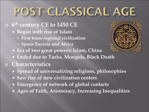 6 century CE to 1450 CE