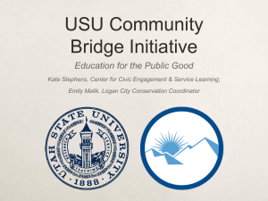 USU Community Bridge Initiative Education for the Public Good