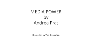 MEDIA POWER by Andrea Prat Discussion by Tim Bresnahan