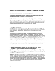 Principal Recommendations to Congress: A Framework for Change