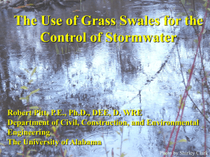 The Use of Grass Swales for the Control of Stormwater