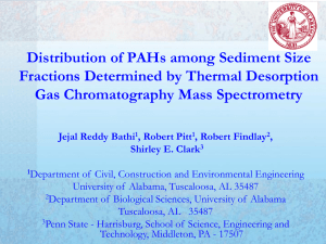 Distribution of PAHs among Sediment Size Fractions Determined by Thermal Desorption