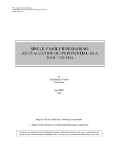 SINGLE–FAMILY RISKSHARING: AN EVALUATION OF ITS POTENTIAL AS A TOOL FOR FHA