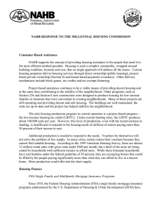 NAHB RESPONSE TO THE MILLENNIAL HOUSING COMMISSION Consumer-Based Assistance