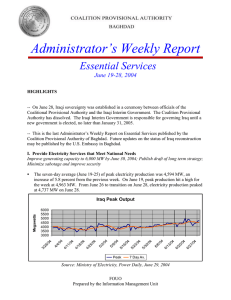 Administrator’s Weekly Report  Essential Services June 19-28, 2004