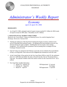 Administrator’s Weekly Report Economy April 24-April 30, 2004