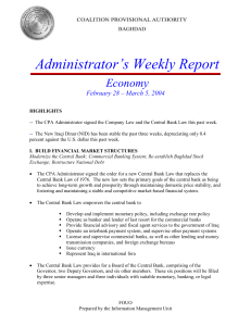 Administrator’s Weekly Report Economy February 28 – March 5, 2004