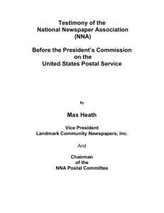 Testimony of the National Newspaper Association (NNA)