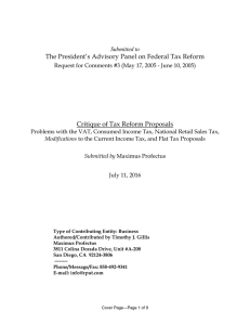 The President’s Advisory Panel on Federal Tax Reform