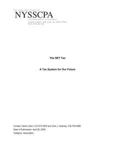 The SET Tax A Tax System for Our Future