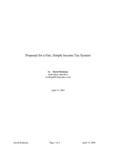 Proposal for a Fair, Simple Income Tax System