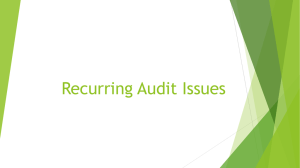 Recurring Audit Issues