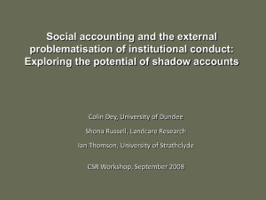 Social accounting and the external problematisation of institutional conduct: