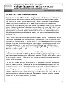 Watershed Excursion Tool Teacher’s Guide Teachers’ Guide to the Watershed Excursion