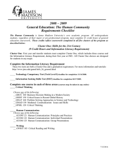 2008 – 2009 Requirements Checklist The Human Community