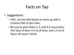 Facts on Tap • Suggestions
