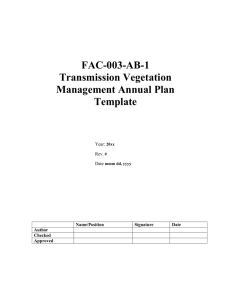 FAC-003-AB-1 Transmission Vegetation Management Annual Plan