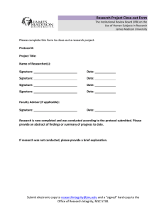 Research Project Close-out Form