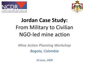 Jordan Case Study: From Military to Civilian NGO-led mine action