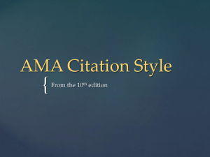 { AMA Citation Style From the 10 edition