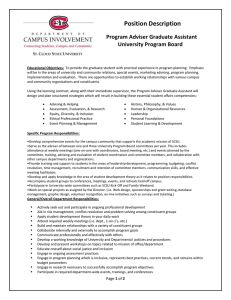 Position Description Program Adviser Graduate Assistant University Program Board