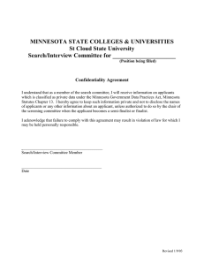 MINNESOTA STATE COLLEGES &amp; UNIVERSITIES St Cloud State University