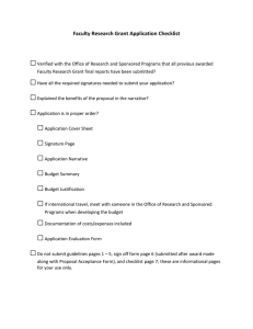 □ Faculty Research Grant Application Checklist