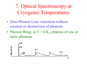 7. Optical Spectroscopy at Cryogenic Temperatures • Zero-Phonon Line: transition without
