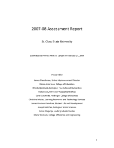 2007-08 Assessment Report St. Cloud State University
