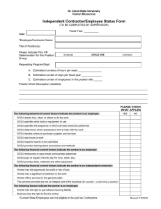 Independent Contractor/Employee Status Form