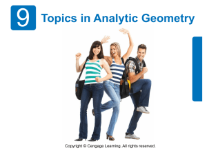 9 Topics in Analytic Geometry Copyright © Cengage Learning. All rights reserved.