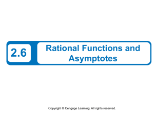 2.6 Rational Functions and Asymptotes Copyright © Cengage Learning. All rights reserved.