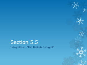 Section 5.5 Integration:  “The Definite Integral”